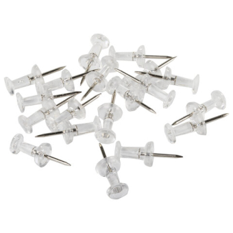 картинка Силовые кнопки-гвоздики прозрачные STAFF 50 штук, в картонной коробке, 227804 от магазина МОЛТИ