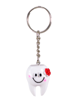 картинка Брелоки 101122-1-19 зуб с цветочком 3см. от магазина МОЛТИ