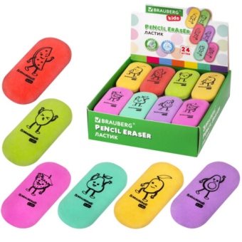картинка Ластик BRAUBERG KIDS "Fruits", 50х23х10 мм, пастельные цвета ассорти, 272674 от магазина МОЛТИ