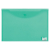 картинка Папка-конверт с кнопкой БОЛЬШОГО ФОРМАТА (305х435 мм), А3, прозрачная, зеленая, 0,18 мм, BRAUBERG, 224033 от магазина МОЛТИ
