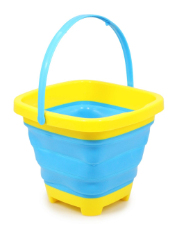 картинка Игрушка YR43315-ж  пластиковая "Ведро складное квадратное 2л" желтое от магазина МОЛТИ