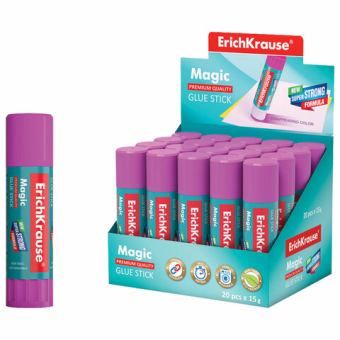 картинка Клей-карандаш ERICH KRAUSE "Magic", 15 г, обесцвечивающийся после высыхания, 4446 от магазина МОЛТИ