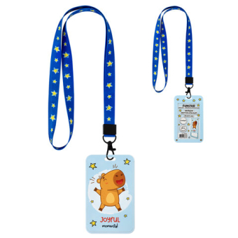 картинка Бейдж вертикальный с 3D-печатью "Капибара" (85х54 мм), лента 45 см, СЛАЙДЕР, FUNSTER (ФАНСТЕР), 238829 от магазина МОЛТИ