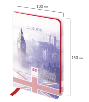 картинка Блокнот МАЛЫЙ ФОРМАТ (100х150 мм) А6, BRAUBERG VISTA "London", под кожу, твердый, 80 л., 112092 от магазина МОЛТИ