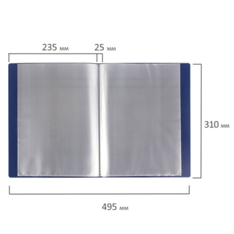 картинка Папка 40 вкладышей BRAUBERG стандарт, синяя, 0,7 мм, 221603 от магазина МОЛТИ