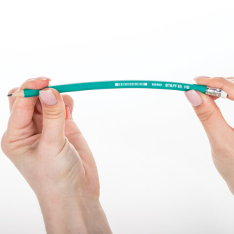 картинка Карандаш чернографитный STAFF "EVERYDAY" BLP-963, 1 шт., НВ, с ластиком, пластиковый, зеленый корпус, 180963 от магазина МОЛТИ