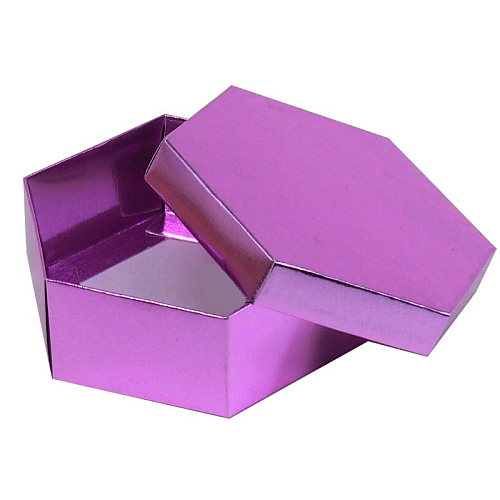 Коробка шестиугольная маленькая 12х4х10,5см цвет рандом