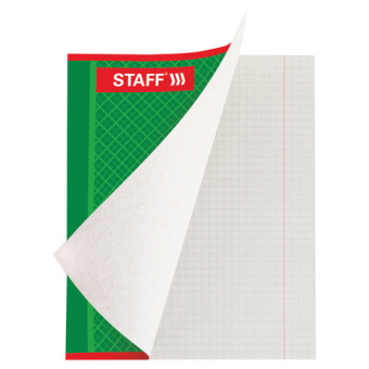 картинка Тетрадь А5, 48 л., STAFF, скоба, клетка, офсет №2 ЭКОНОМ, обложка картон, "АБСОЛЮТ", 402784 от магазина МОЛТИ