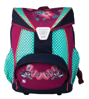 картинка Рюкзак BRAUBERG ортопедический, евроформат, EasyLock, девочка, Горошек, 20 литров, 37*29*19 см от магазина МОЛТИ