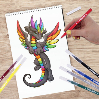 картинка Фломастеры ЮНЛАНДИЯ 24 цвета "КЛАССНЫЕ!", вентилируемый колпачок, ПВХ, 152480 от магазина МОЛТИ