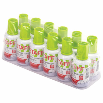 картинка Корректирующая жидкость STAFF "EVERYDAY" быстросохнущая, 20 мл, с кисточкой, 228625 от магазина МОЛТИ