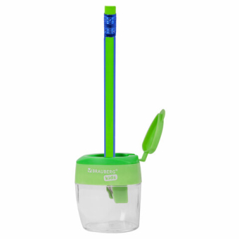 картинка Точилка BRAUBERG KIDS "MAXI", 2 отверстия, с большим контейнером, трехгранный корпус, цвета ассорти, 271945 от магазина МОЛТИ