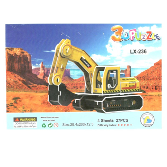 картинка Пазл 3D А5 LX-236 Эксковатр 21,5х1х14,5см (29х20х12)см 27РС от магазина МОЛТИ