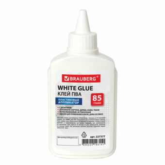 картинка Клей ПВА BRAUBERG (бумага, картон, дерево), 85 г, 227377 от магазина МОЛТИ
