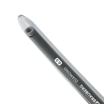 картинка Ручка гелевая BRAUBERG DIAMOND, ЧЕРНАЯ, игольчатый узел 0,5 мм, линия письма 0,25 мм, 143379 от магазина МОЛТИ