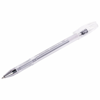 картинка Ручка гелевая СЕРЕБРИСТАЯ BRAUBERG "EXTRA SILVER", корпус прозрачный, 0,5 мм, линия 0,35 мм, 143913 от магазина МОЛТИ