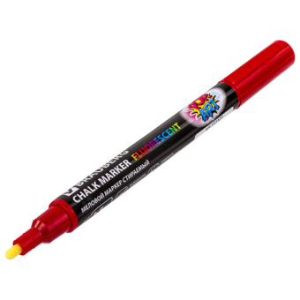 картинка Маркер меловой "POP-ART" КРАСНЫЙ, 3,5 мм, стираемый, для гладких поверхностей, BRAUBERG, 151521 от магазина МОЛТИ