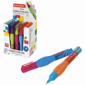 картинка Ручка-корректор BRAUBERG MIX, 9 мл, металлический наконечник, ассорти, 229075 от магазина МОЛТИ