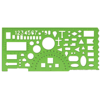 картинка Линейка офицерская, 20 см, зеленая, 65 тактических элементов, отливная шкала, ТТ01 от магазина МОЛТИ