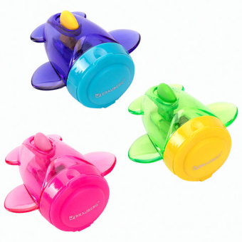 картинка Точилка BRAUBERG "JET", 3 угла заточки, пластиковая с контейнером, ассорти, 223591 от магазина МОЛТИ