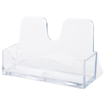 картинка Подставка для визиток настольная BRAUBERG CLASSIC 40х100х55 мм, на 50 визиток, прозрачная, 238103 от магазина МОЛТИ