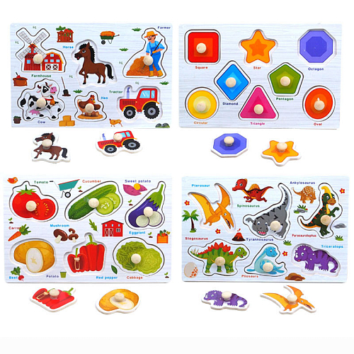 Игрушка 2745-10/7143 деревянная сортер для развития и изучения языка "Мир" (6д) 15х2х22,5см