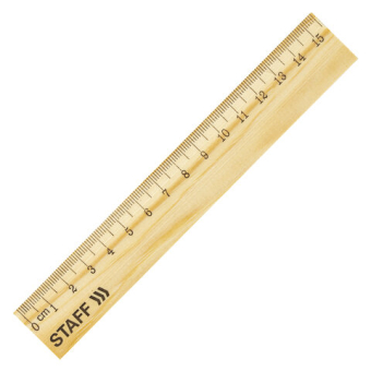 картинка Линейка деревянная 15 см, STАFF, канадская сосна, 210797 от магазина МОЛТИ