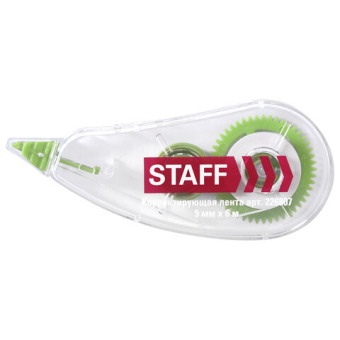 картинка Корректирующая лента STAFF College, 5 мм х 6 м, корпус прозрачный, блистер, 226807 от магазина МОЛТИ