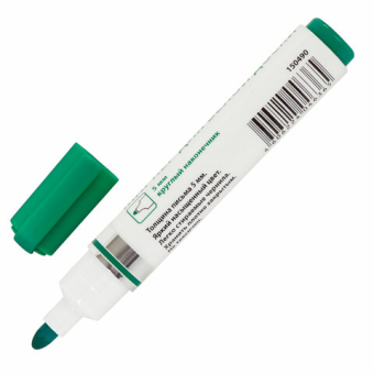 картинка Маркер стираемый для белой доски ЗЕЛЕНЫЙ, BRAUBERG "Neo", 5 мм, с клипом, 150490 от магазина МОЛТИ