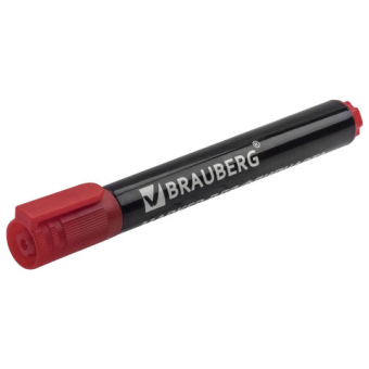 картинка Маркер для бумажного флипчарта BRAUBERG, НЕПРОПИТЫВАЮЩИЙ, КРАСНЫЙ, 2,5 мм, 151255 от магазина МОЛТИ