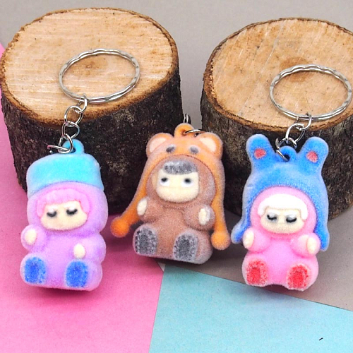 Брелок 270-22 (12)  Девочки Вакуку в шапке Бархатная резина 4,5х1,5х2,5см