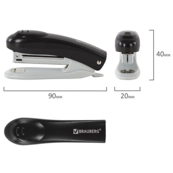 картинка Степлер №10 BRAUBERG "Original", до 12 листов, с антистеплером, черный, 222529 от магазина МОЛТИ