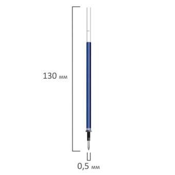 картинка Стержень стираемый гелевый BRAUBERG 130мм, СИНИЙ, евронаконечник, узел 0,5мм, линия 0,38мм, 170360 от магазина МОЛТИ