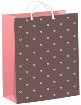 картинка Пакет Сердечки на беж-мягкий пластик Ламинат 260х240х0,140 от магазина МОЛТИ