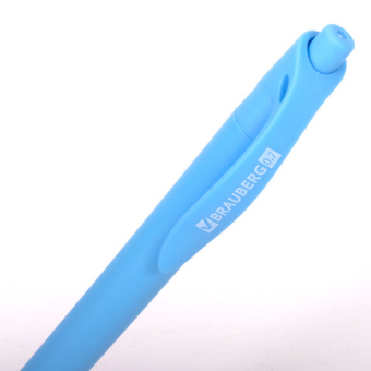 картинка Ручка шариковая масляная автоматическая BRAUBERG "FRUITY Pastel", СИНЯЯ, корпус soft-touch, узел 0,7 мм, линия письма 0,35 мм, 142959, OBPR323 от магазина МОЛТИ