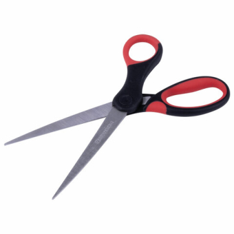 картинка Ножницы BRAUBERG "Office", 210 мм, красно-черные, прорезиненные ручки, 2-х сторонняя заточка, 231566 от магазина МОЛТИ