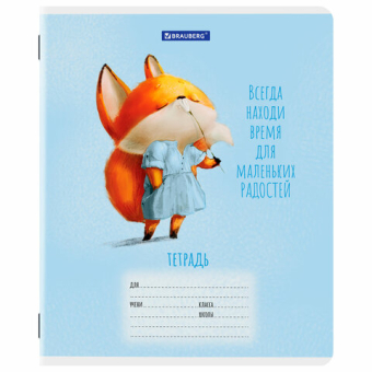 картинка Тетрадь 12 л. BRAUBERG клетка, обложка картон, FUNNY ANIMALS, 107277 от магазина МОЛТИ