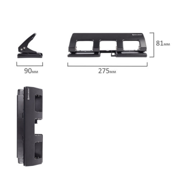 картинка Дырокол металлический на 2-4 отверстия BRAUBERG "HL-4", до 15 л., черный, 221160 от магазина МОЛТИ