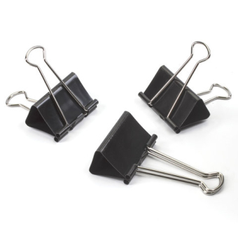 картинка Зажимы для бумаг большие STAFF "EVERYDAY", КОМПЛЕКТ 12 шт., 51 мм, на 230 листов, черные, картонная коробка, 224610 от магазина МОЛТИ