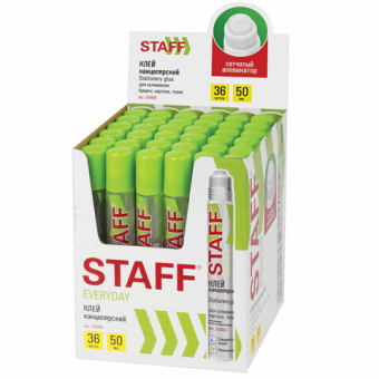 картинка Клей канцелярский STAFF EVERYDAY, 50 мл, сетчатый аппликатор, 228408 от магазина МОЛТИ
