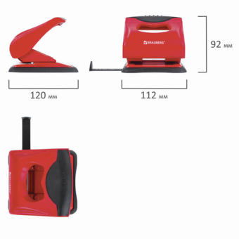 картинка Дырокол BRAUBERG "JET PRO", до 30 листов, красно-черный, 228601 от магазина МОЛТИ