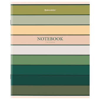 картинка Тетрадь А5 48 л. BRAUBERG скоба, линия, обложка картон, "LINE" (микс в спайке), 404384 от магазина МОЛТИ