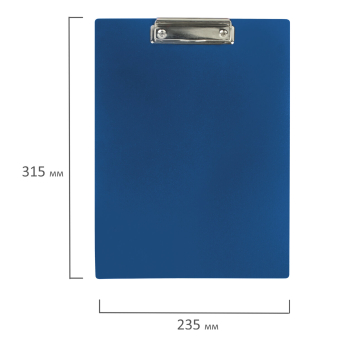 картинка Доска-планшет STAFF с прижимом А4 (315х235 мм), пластик, 1 мм, синяя, 229222 от магазина МОЛТИ
