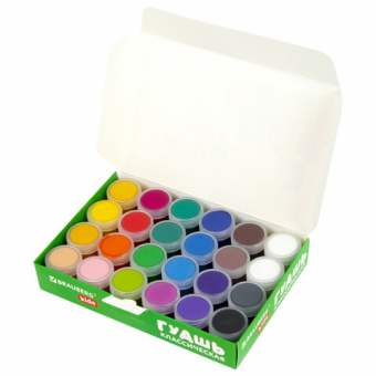 картинка Гуашь BRAUBERG KIDS "NEW", 24 цвета по 10 мл, 192370 от магазина МОЛТИ