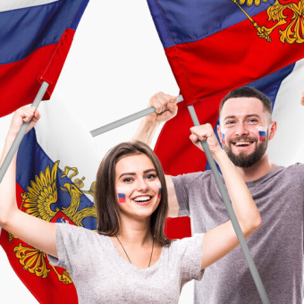 картинка Флаг России 90х135 см с гербом, ПОВЫШЕННАЯ прочность и влагозащита, флажная сетка, STAFF, 550228 от магазина МОЛТИ