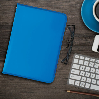 картинка Папка для документов и тетрадей на молнии пластиковая BRAUBERG А4, 320х230 мм, синяя, 271715 от магазина МОЛТИ