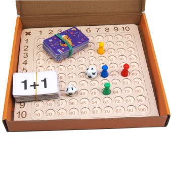 картинка Таблицы 2745-1/31405 на сложение и умножения с карточками и кубиками в коробке 23х3х24,5см картон от магазина МОЛТИ