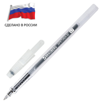 картинка Ручка гелевая РОССИЯ "СТАНДАРТ", ЧЕРНАЯ, корпус тонированный, узел 0,7 мм, линия письма 0,5 мм, BRAUBERG, 143958 от магазина МОЛТИ