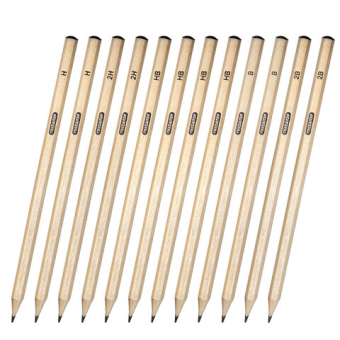 картинка Карандаши чернографитные чертежные школьные разной твердости НАБОР 12 штук 2H-2B, ПИФАГОР, 181883 от магазина МОЛТИ