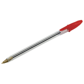 картинка Ручка шариковая STAFF Basic Budget BP-04, КРАСНАЯ, линия письма 0,5мм, с штрихкодом, 143870 от магазина МОЛТИ